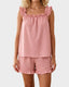 2-Piece Soft Pajama Set with Ruffle Tank Top & Shorts