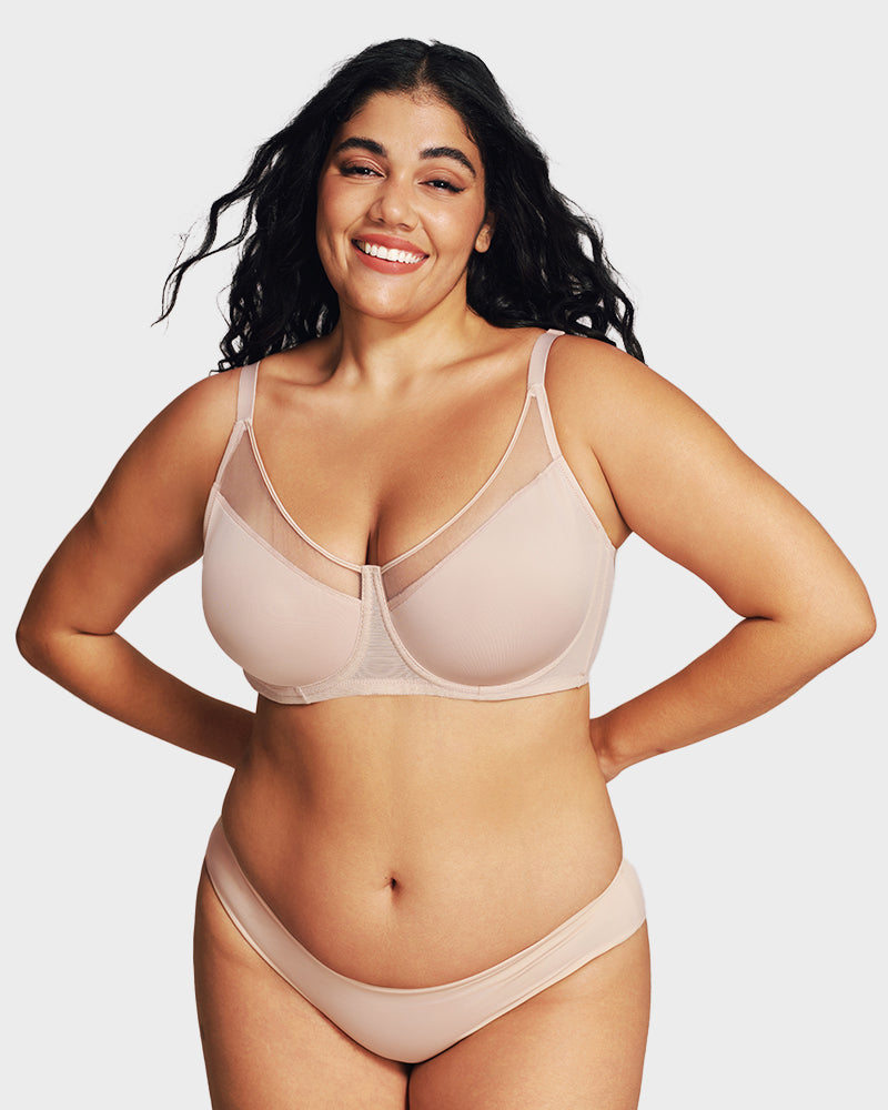 Breathable Mesh Minimizer Support Bra