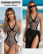 Color Block Tummy Control One-Piece Swimsuit