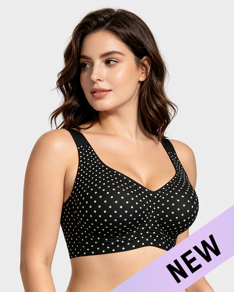 Shevrelle Bras for Women Supportive Wireless Push Up Bra Full Coverage Jelly Support No Underwire Seamless Plus Size Comfortable Bra