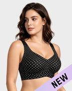 Shevrelle Bras for Women Supportive Wireless Push Up Bra Full Coverage Jelly Support No Underwire Seamless Plus Size Comfortable Bra