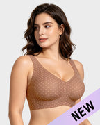 Shevrelle Bras for Women Supportive Wireless Push Up Bra Full Coverage Jelly Support No Underwire Seamless Plus Size Comfortable Bra
