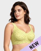 Shevrelle Bras for Women Supportive Wireless Push Up Bra Full Coverage Jelly Support No Underwire Seamless Plus Size Comfortable Bra