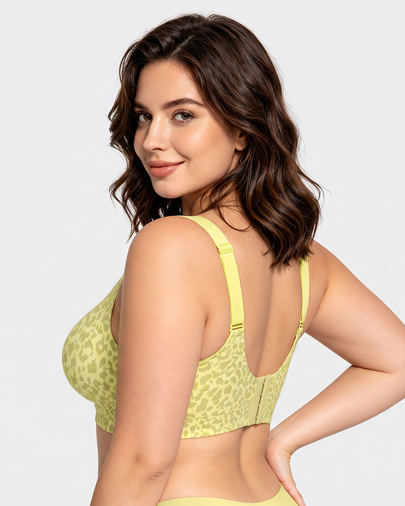 Shevrelle Bras for Women Supportive Wireless Push Up Bra Full Coverage Jelly Support No Underwire Seamless Plus Size Comfortable Bra