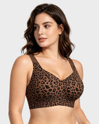 Shevrelle Bras for Women Supportive Wireless Push Up Bra Full Coverage Jelly Support No Underwire Seamless Plus Size Comfortable Bra