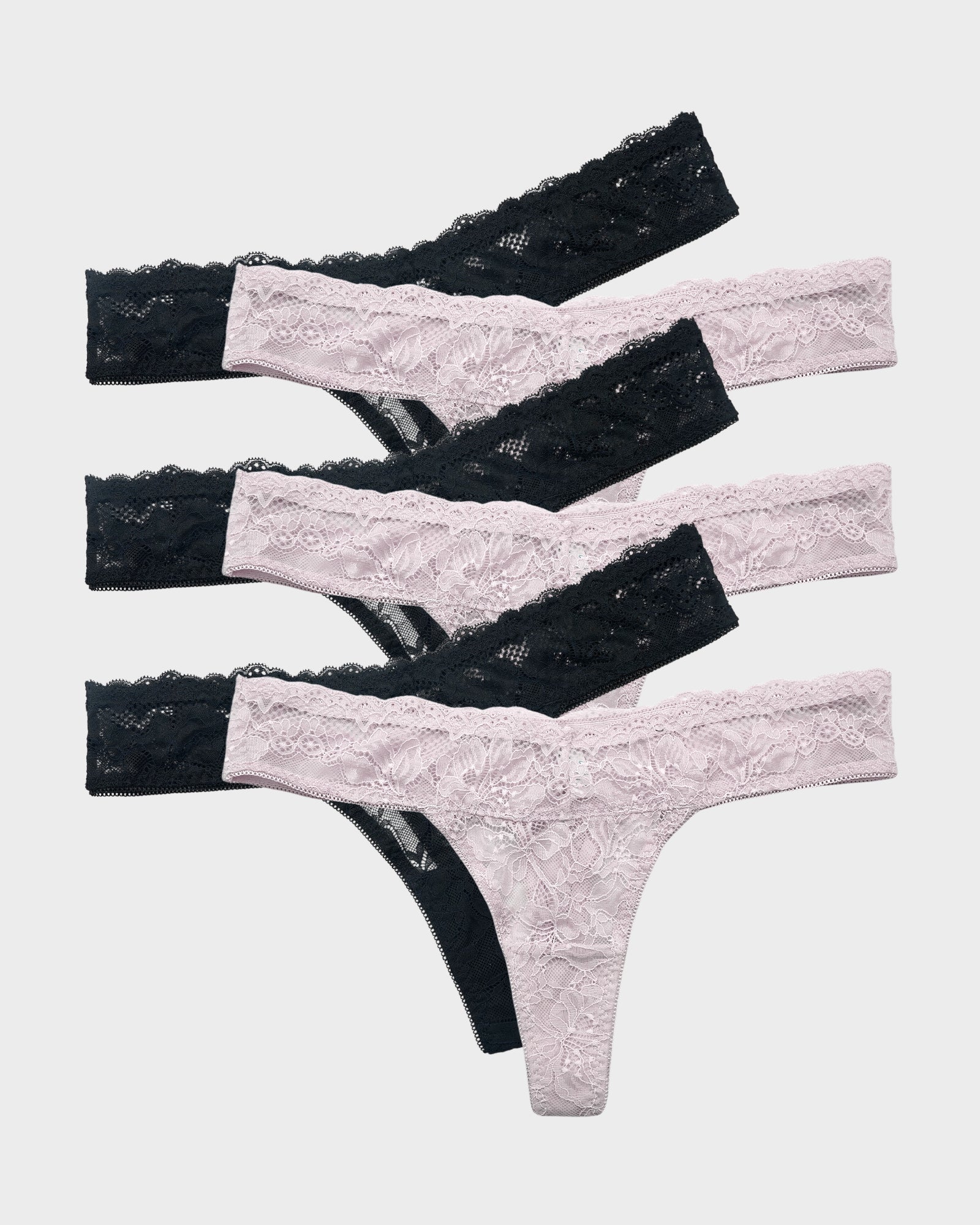Elegant Comfort Floral Lace Thong (6 Pack) Main image
