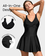 Floral Print One-Piece Swim Dress