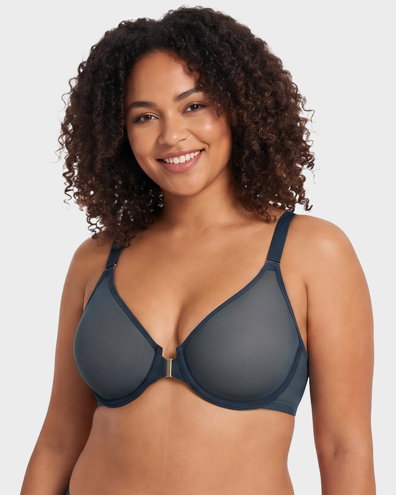 Front Closure Mesh Support Bra Main image