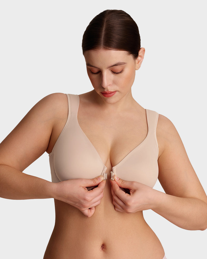 Front Closure Underwire Unlined Back Support Plunge Bra Main image
