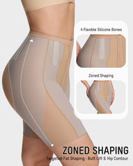 High-Waist Zip-Up Shaping Shorts