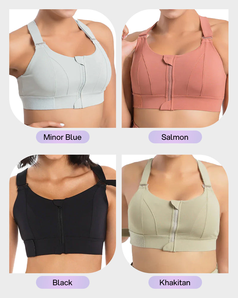 Plus Size Shock Absober Zip-Front High Impact Sports Bra Secondary image