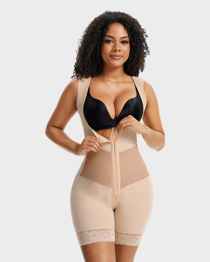 PowerMesh Double-Layer Open Bust Full Body Shaper Main image