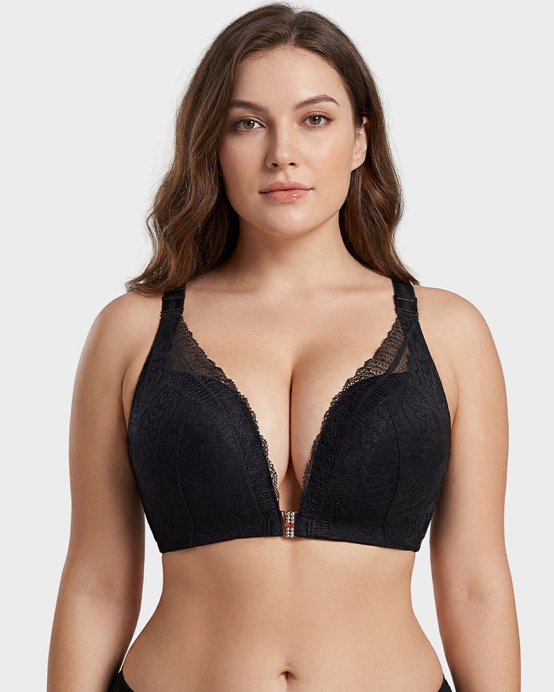 Rose Embroidery Front Closure Bra Main image