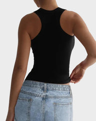 Slim-Fit Ribbed Crop Tank Top