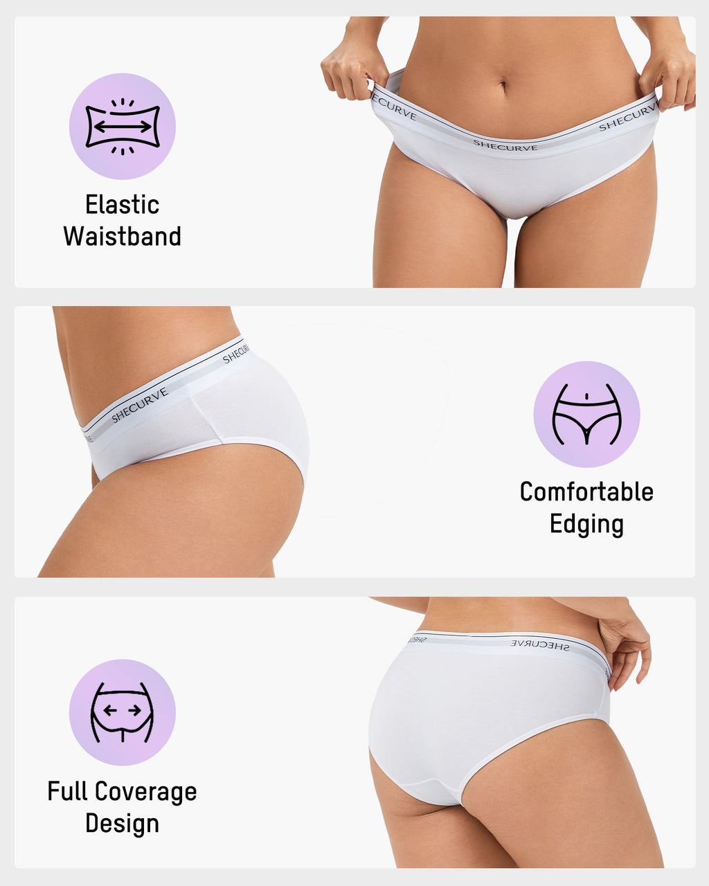 Soft Cotton Logo Waist Low-Rise Briefs (6 Pack)