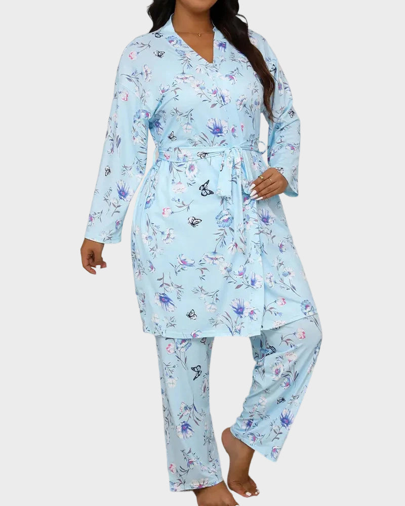 Soft & Silky 3-Piece Floral Pajama Set Main image