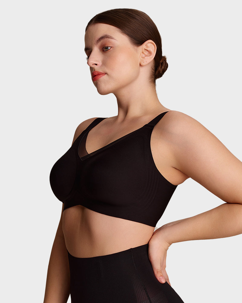 Womens Wireless Bras V Mesh Comfortable Bralette Supportive Secondary image
