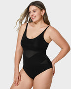 Criss-Cross Mesh Sculpting Bodysuit