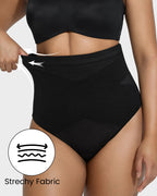High Waist Criss-Cross Mesh Shaping Thong